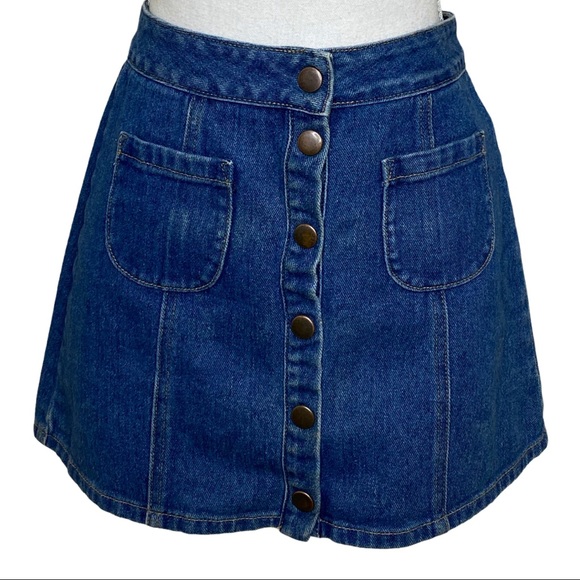 Brandy Melville Skirts Brandy Melville Button Down Denim Skirt Size